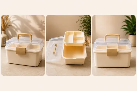 Malette transparente -beige