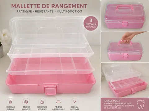 Malette transparente-rose